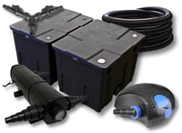 Set filtro per laghetto da 60.000 l Chiarificatore 36W Pompa ECO 100W Tubo 25m