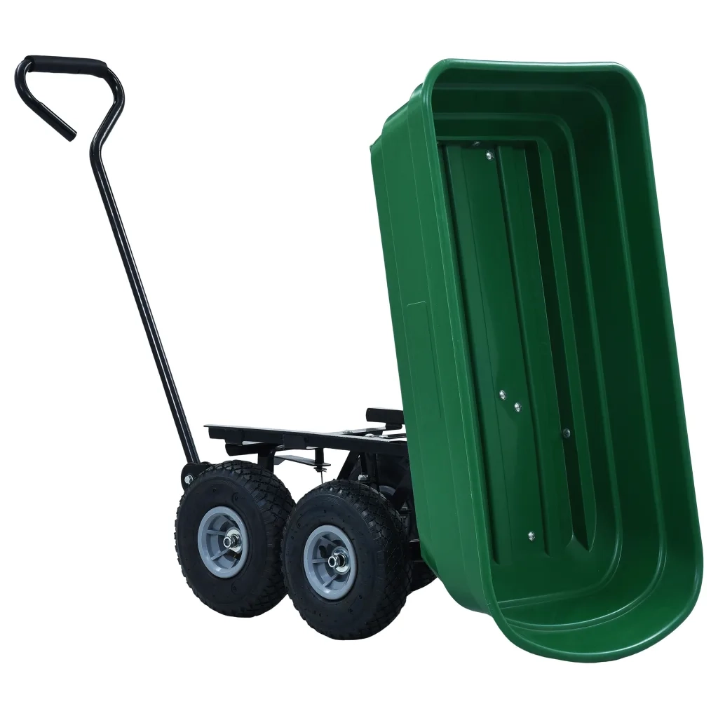 Carrello Manuale Ribaltabile da Giardino 300 kg 75 L Verde cod mxl 48721