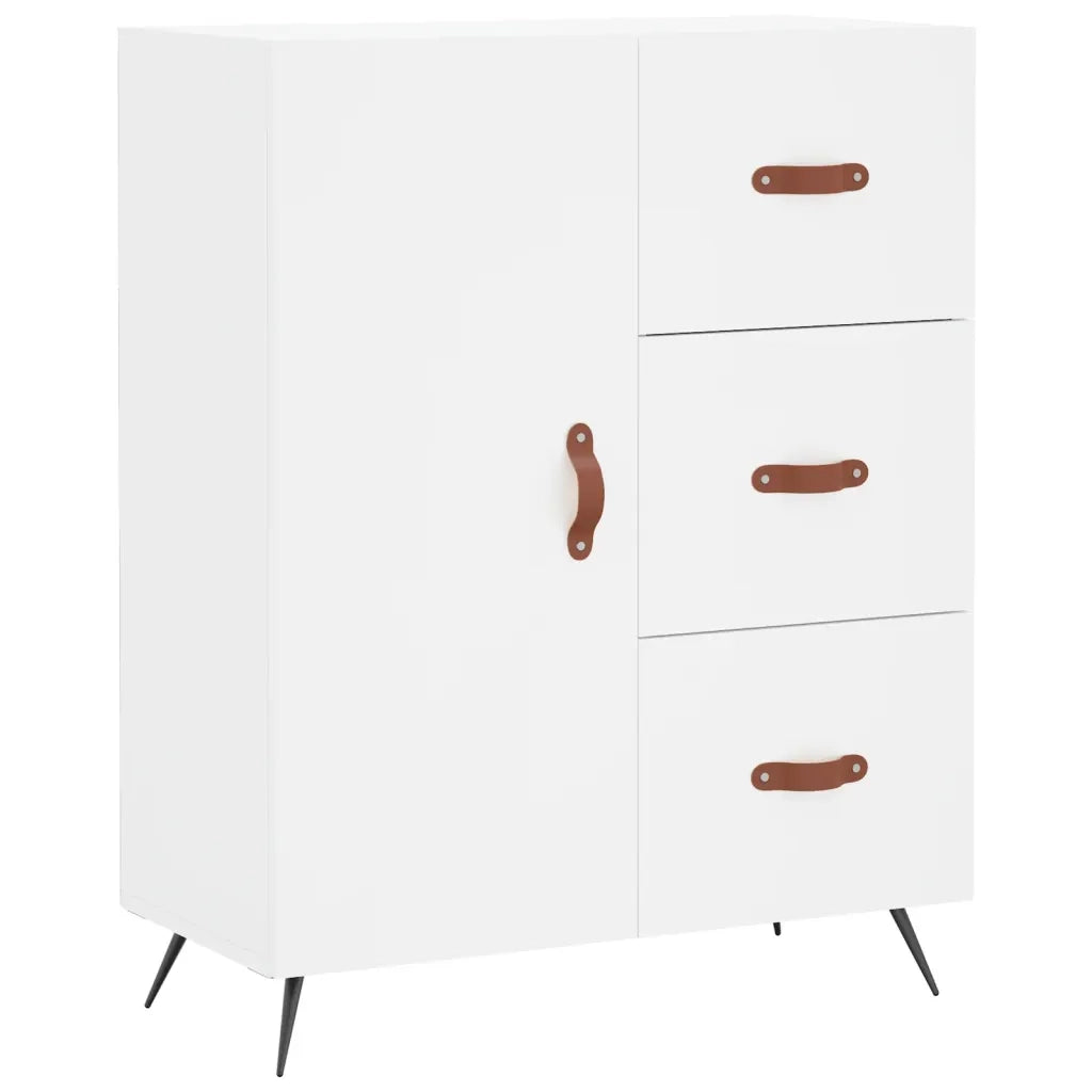 Credenza-Buffet-Armadio da cucina Bianca 69,5x34x180 cm in Legno Multistrato 525377