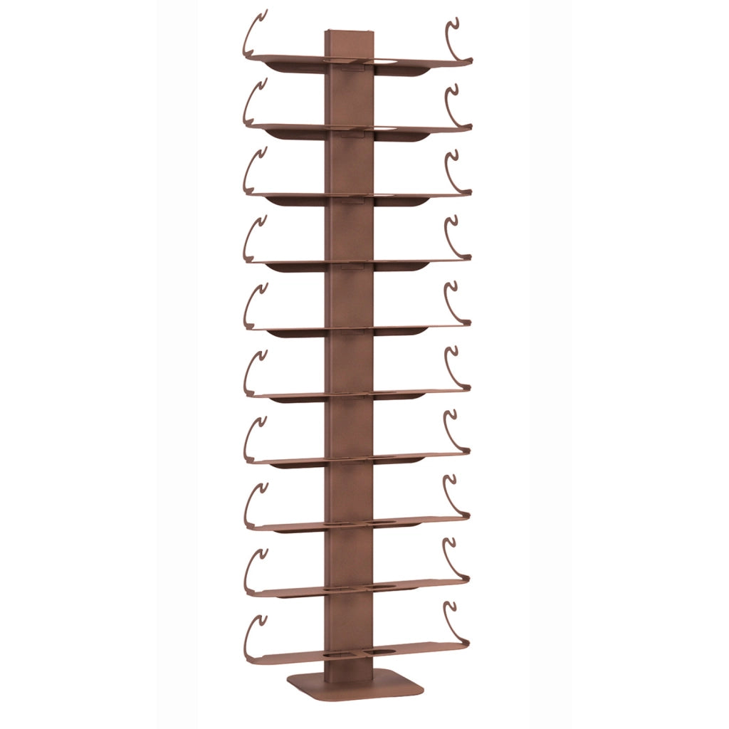 ALUBOX VIRGO Porta Vino Da Terra A Colonna Autoportante Illuminato 167X60X30 Cm Portabottiglie Vino Da Terra In Alluminio Con 10 Mensole Doppie In Lamiera Zincata Capacità 20 Bottiglie