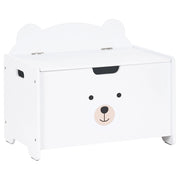 Baule portagiochi con panca in MDF per cameretta a tema animali stile scandinavo