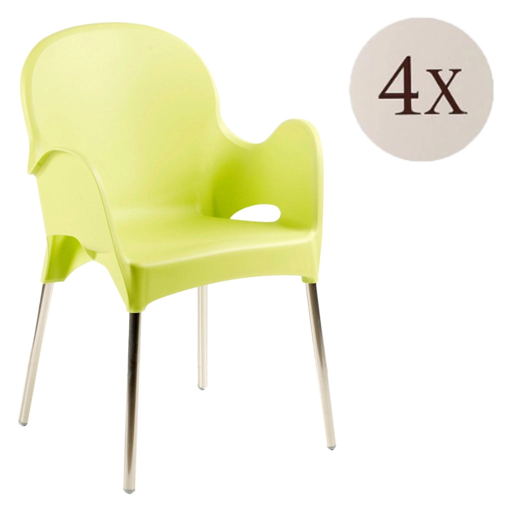 Raimund, Sedia da Esterno 4 Sedie Made in Italy, Verde