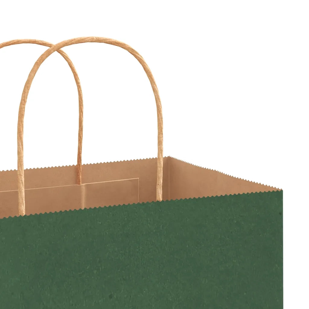 Sacchetti di Carta 250 pz con Manici Verdi 45x17x48 cm CFW2927361