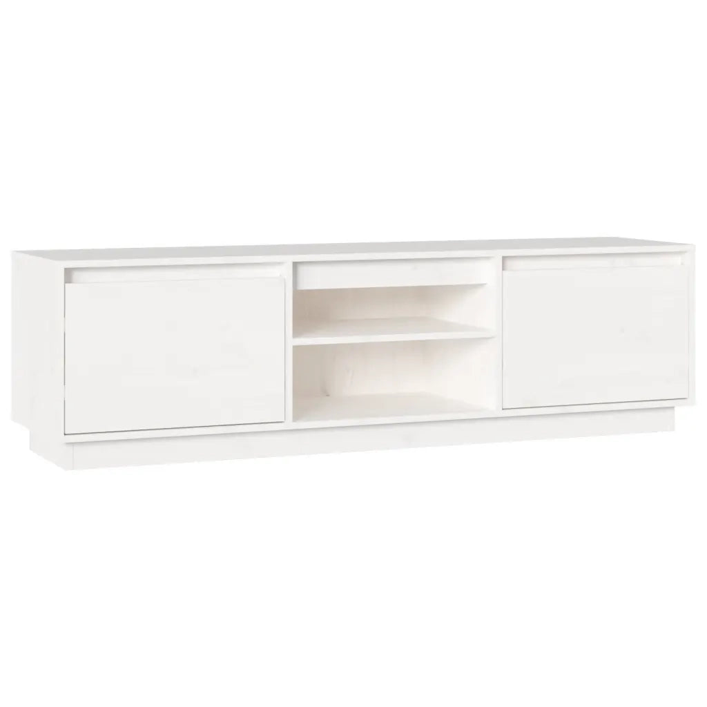 Mobile Porta TV-Mobile per TV-Credenza TV Bianco 140x35x40 cm in Legno Massello di Pino