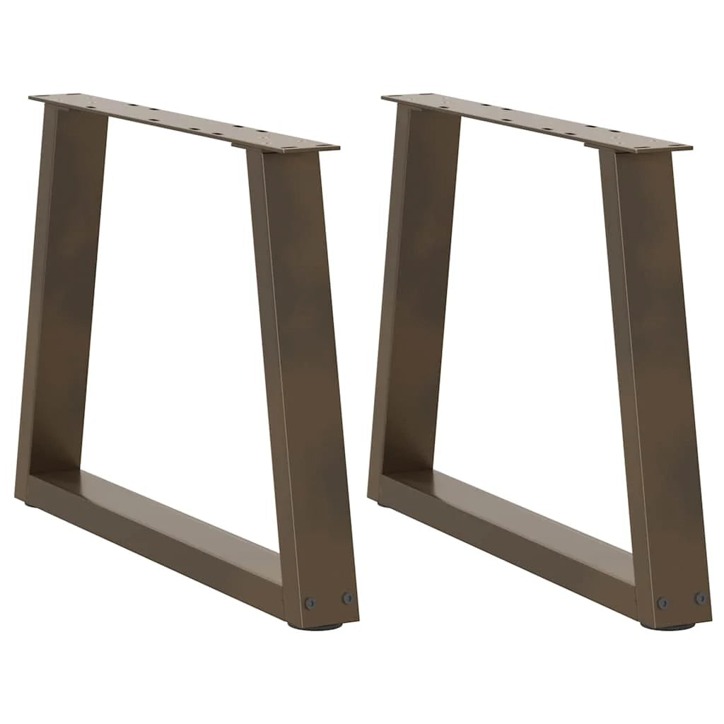 Set di 2 gambe per tavolino a V 50 x 43 cm con piedini regolabili design moderno in acciaio naturale 02_0056846