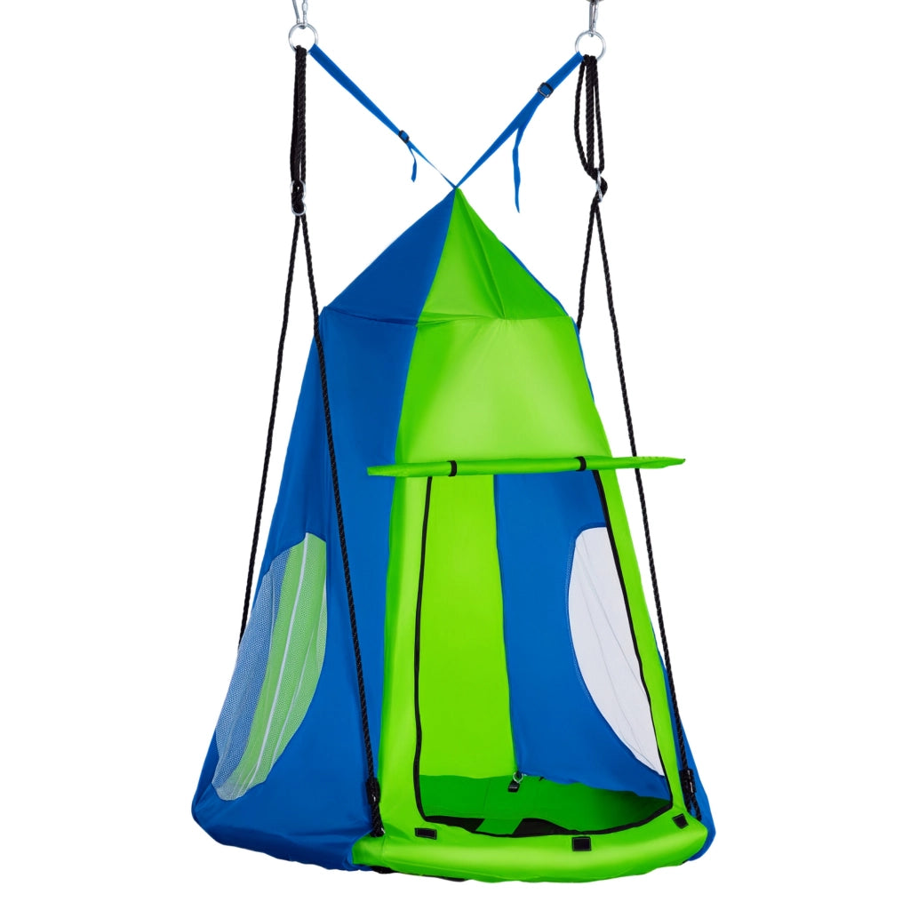 Altalena Nido d'Uccello Rotonda con Copertura ¨C zephmum ¨C Verde e Blu