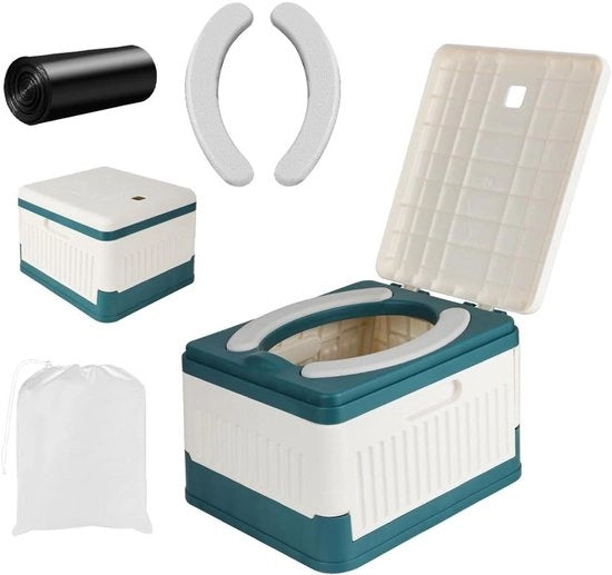 Camping toilet senza prodotti chimici - Toilet portatile a sblocco con 20 sacchetti biologici