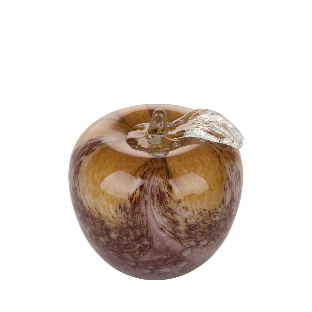 Mela Decorativa Artificiale Ø 13 cm in Vetro Giallo Malva