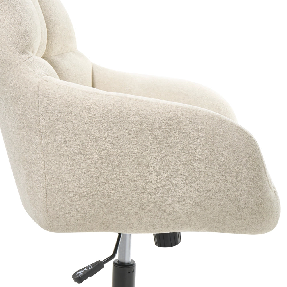 Sedia da ufficio in tessuto Beige chiaro Girevole Funzione Regolabile Mobili da Ufficio