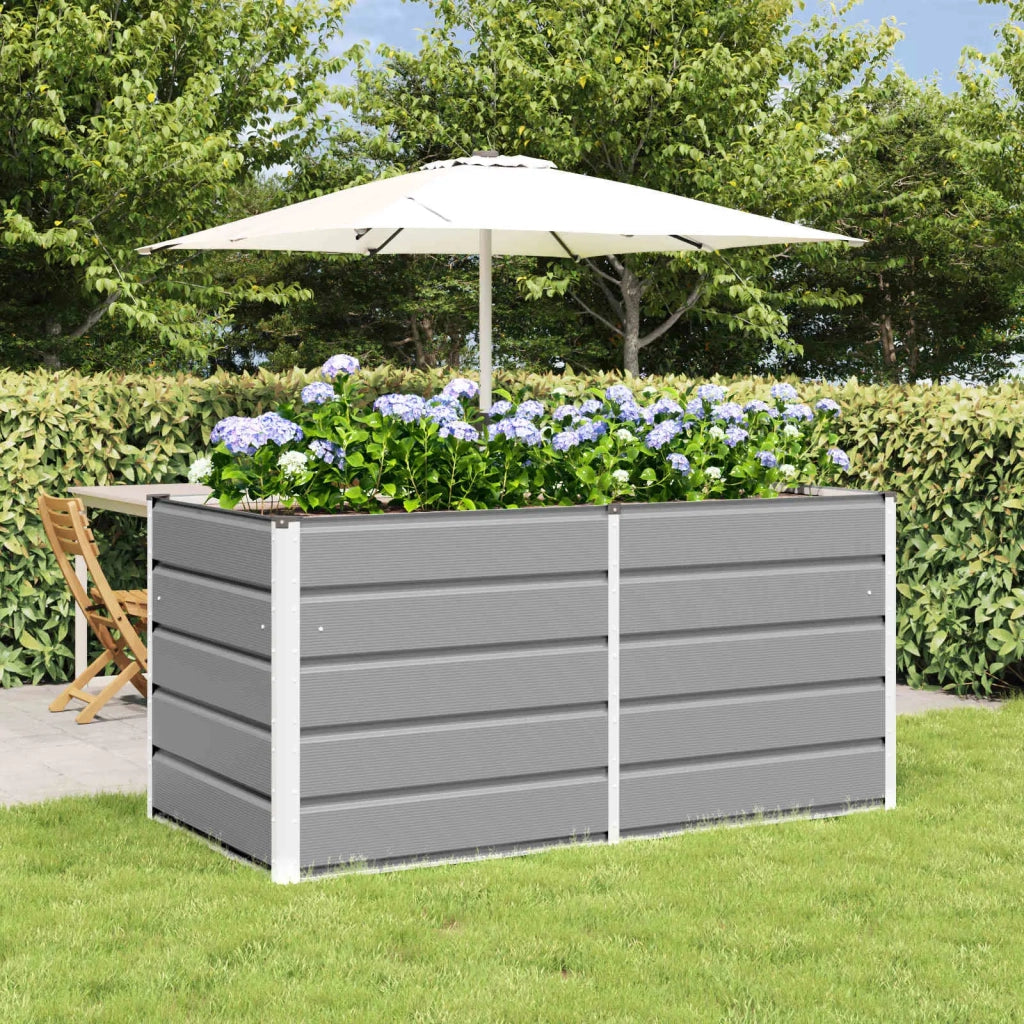 Fioriera-Vaso da Esterno-Contenitore per Piante Grigio chiaro 160 x 80 x 75 cm Acciaio