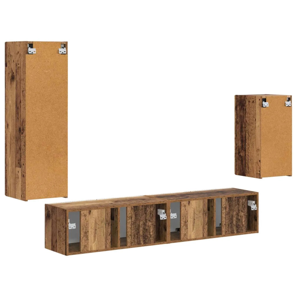 Set mobile TV 4 pcs Legno vecchio Legno multistrato 3409013