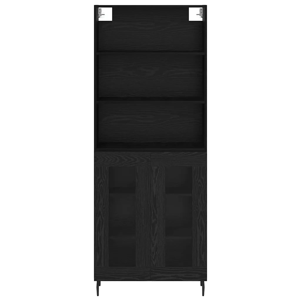 Credenza-Buffet-Armadio da cucina Rovere Nero 69,5 x 34 x 180 cm 959505