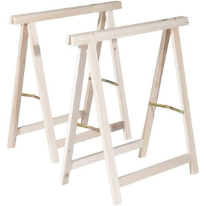 COPPIA CAVALLETTI PIEGHEVOLE CAVALLETTO IN LEGNO ABETE 75x75cm VERDELOOK 622/0