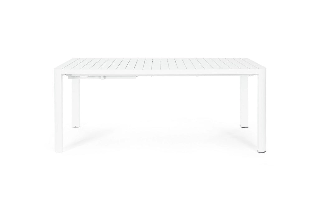 Tavolo Allungabile da Giardino 100x180/240x77.5 cm in Alluminio Kiplin Bianco