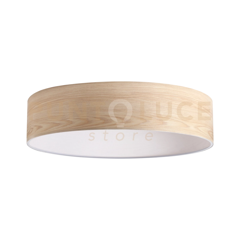 SET UP PARALUME ULTRA SLIM D.70CM IN TESSUTO E PVC PER SOSPENSIONE EFFETTO LEGNO
