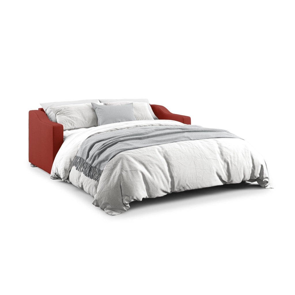 Amber Divano letto matrimoniale in tessuto smacchiabile T05 191 cm (mat. 140x197) rosso