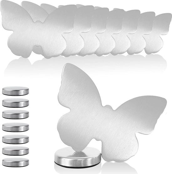 Set di pesi per tavolo in acciaio inossidabile magnetici per 8 pezzi con tema farfalla per camping, matrimoni, giardino, picnic.