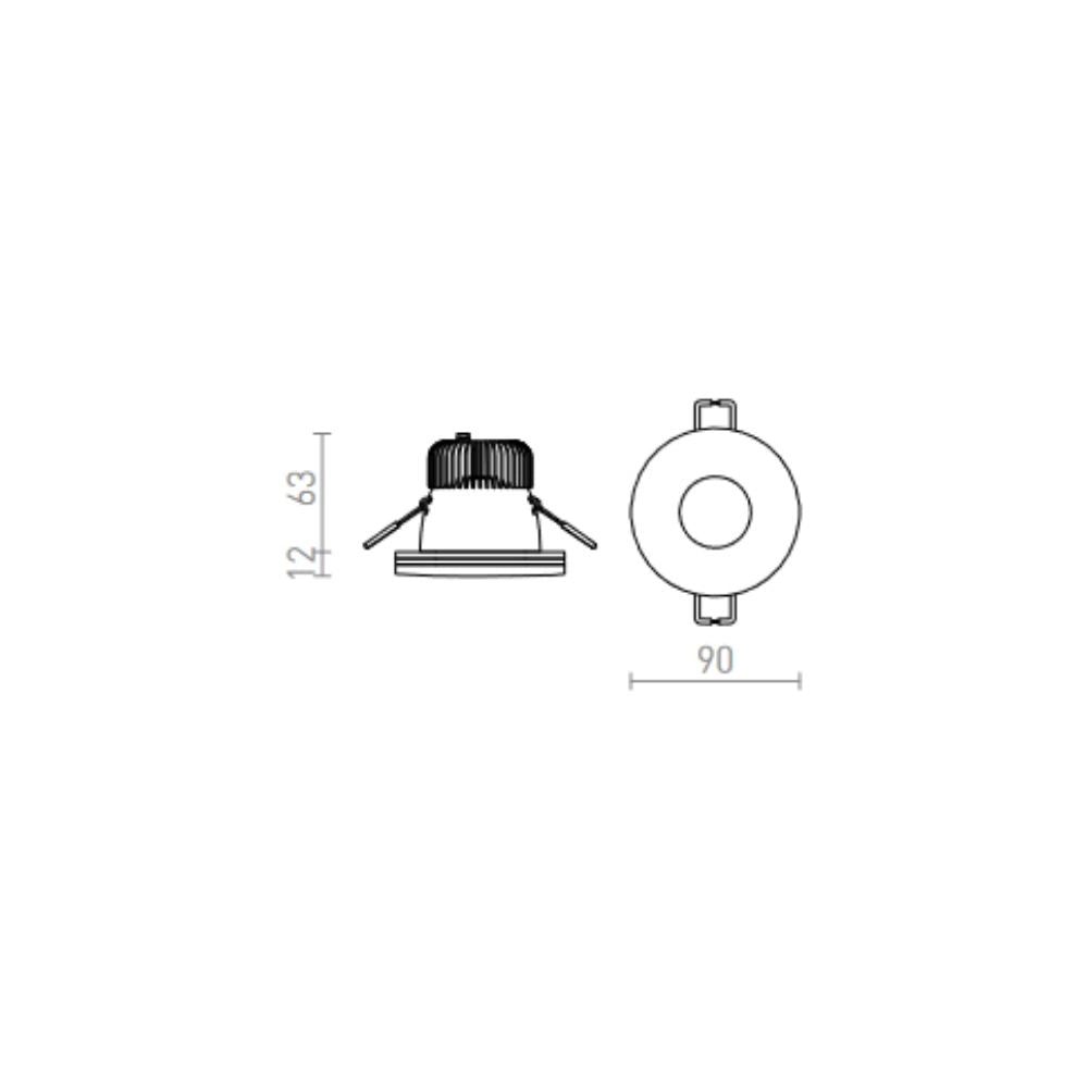 Faretto KAY R da incasso vetro satinato 230V/350mA LED 5W 3000K