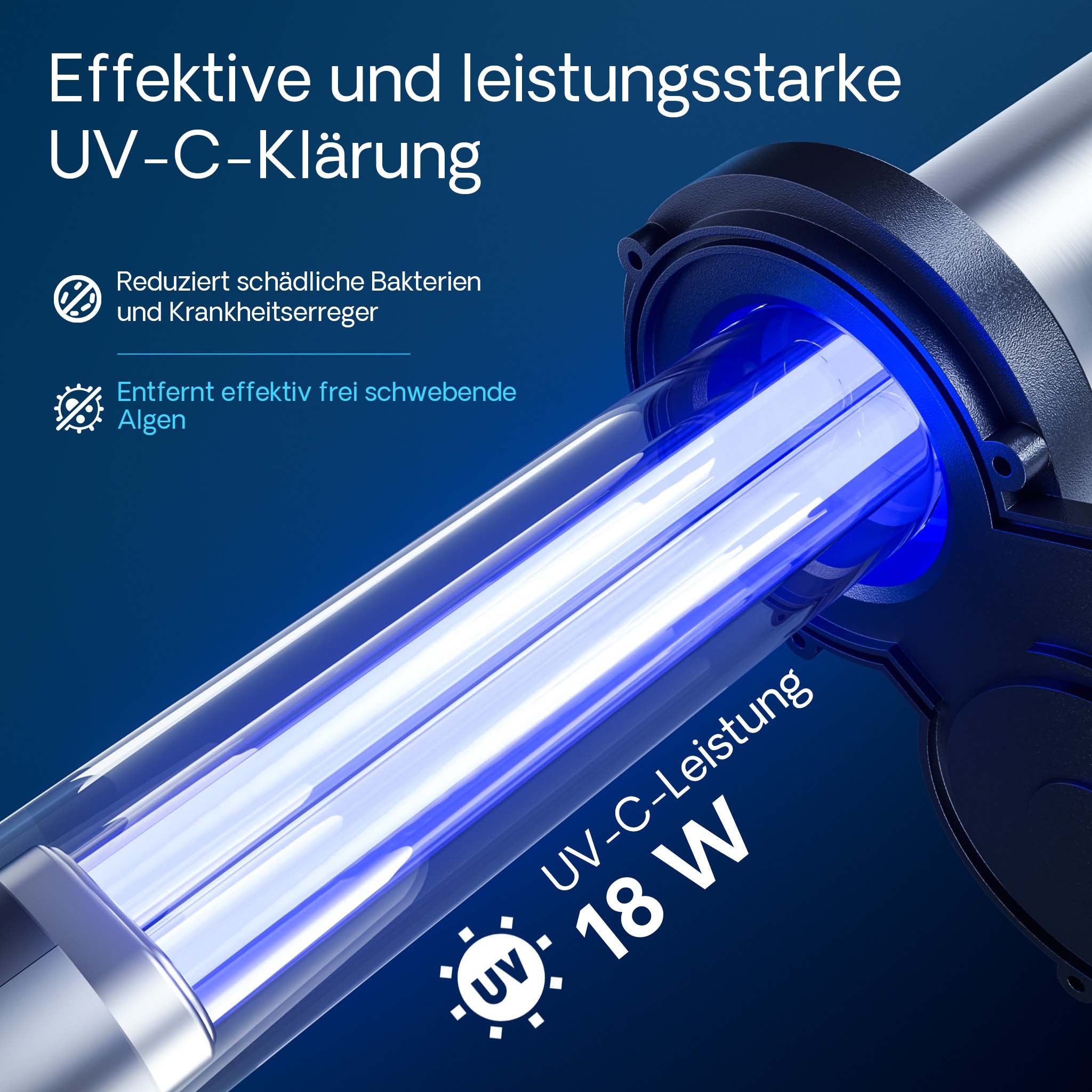 CPA-15000 Filtro a pressione per laghetto con UVC da 18 W Per laghetti fino a 30000 litri