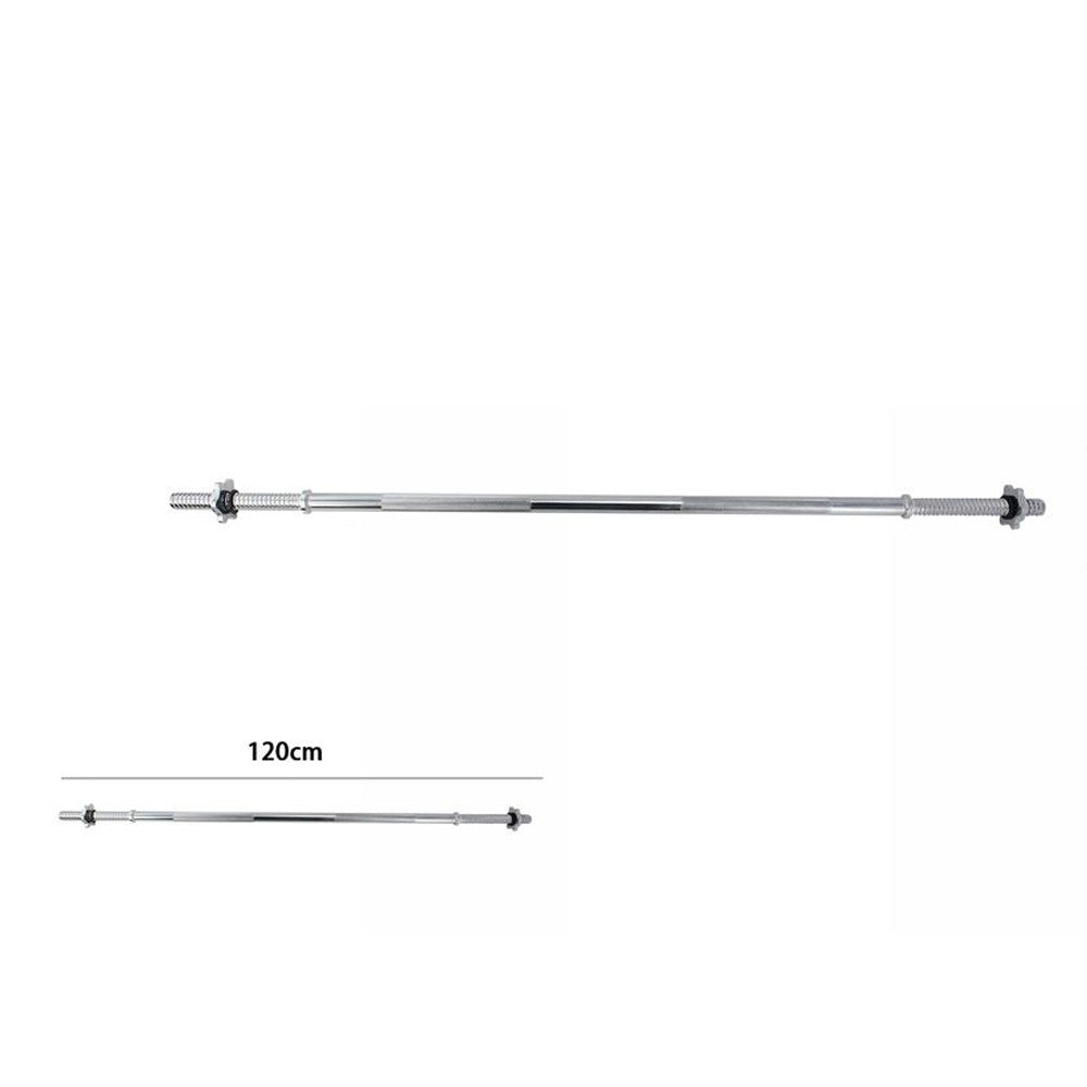 Trade Shop - Barra Bilanciere Lunghezza 120 Cm Antiscivolo Acciaio Cromato Palestra Fitness -