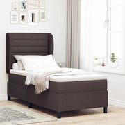 Letto a molle con materasso Marrone scuro 90 x 200 cm Tessuto 3340483