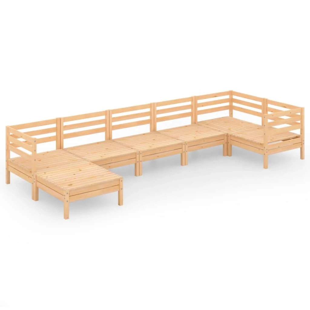 Set di mobili da giardino mobili da esterno 7 pezzi legno di pino massiccio 02_0017380