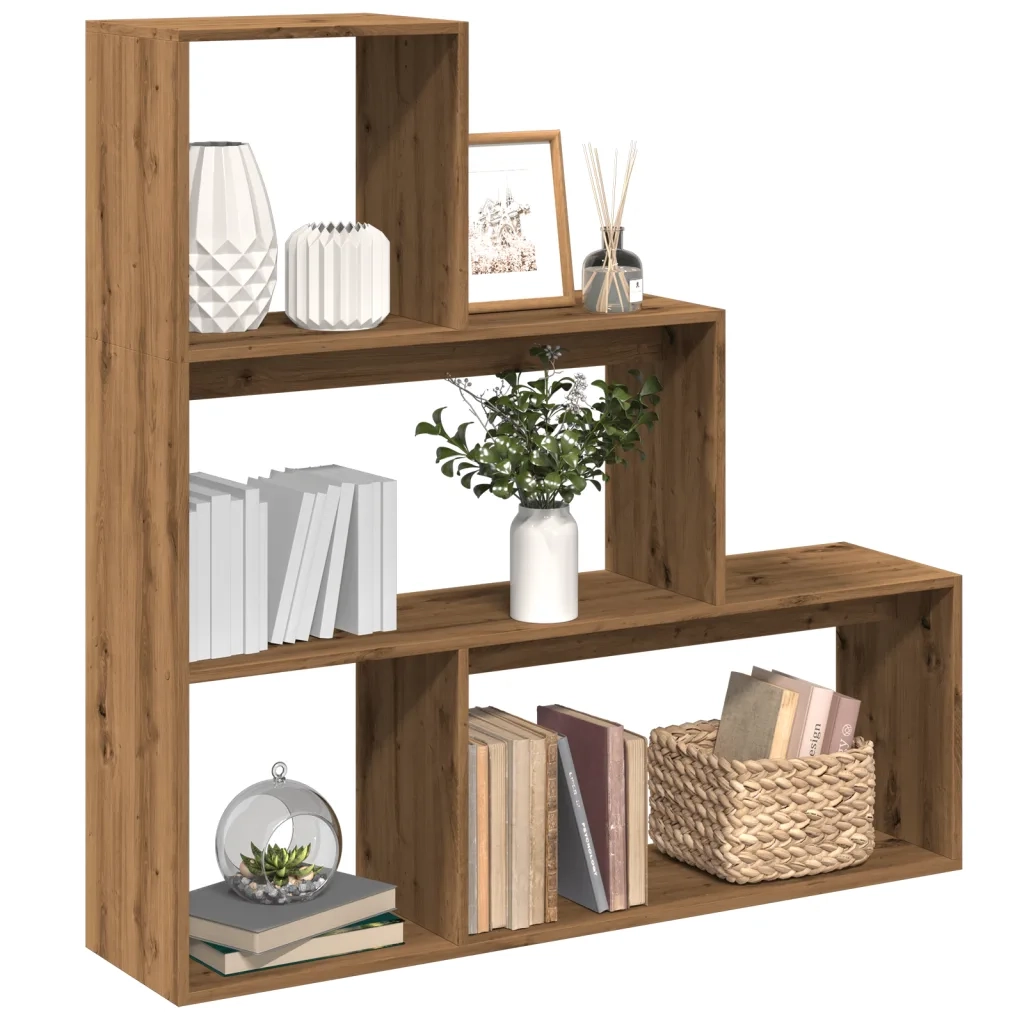 Libreria 3Ripiani Rovere Artigianale 123x29x123cm in Truciolato 857993