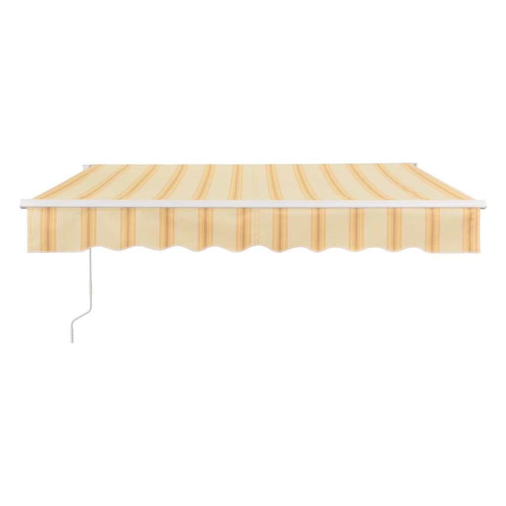 Tenda da Sole a Muro Bitonto con Bracci Estensibili e Manovella 300 x 250 cm (LxP) Giallo/Bianco [en.casa]