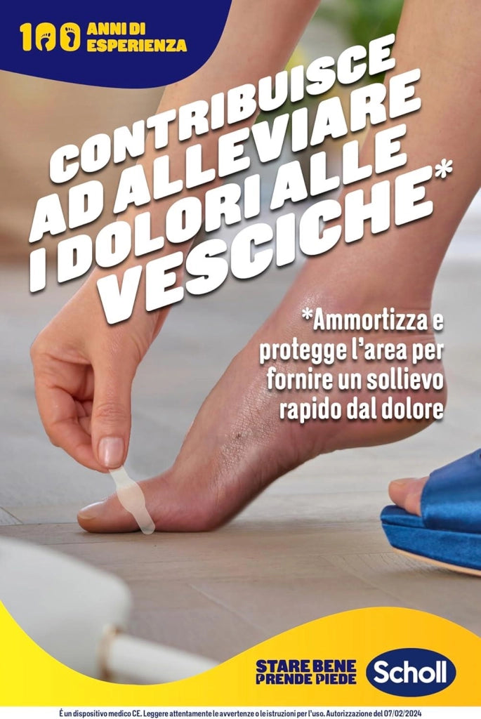 SCHOLL CEROTTI PER LE VESCICHE AD ALTO POTERE ADESIVO RESISTENTI ALL'ACQUA PACK 6 CEROTTI PER LE DITA DEI PIEDI