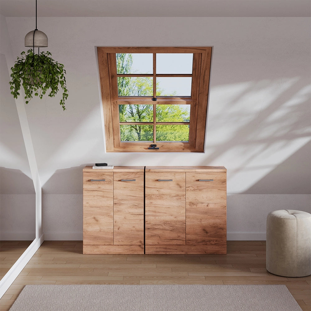 Set di mobili sottotetto Rion Rovere dorato/Rovere dorato 140 cm Set di 2 carcasse armadio profondità 60 cm Vicco