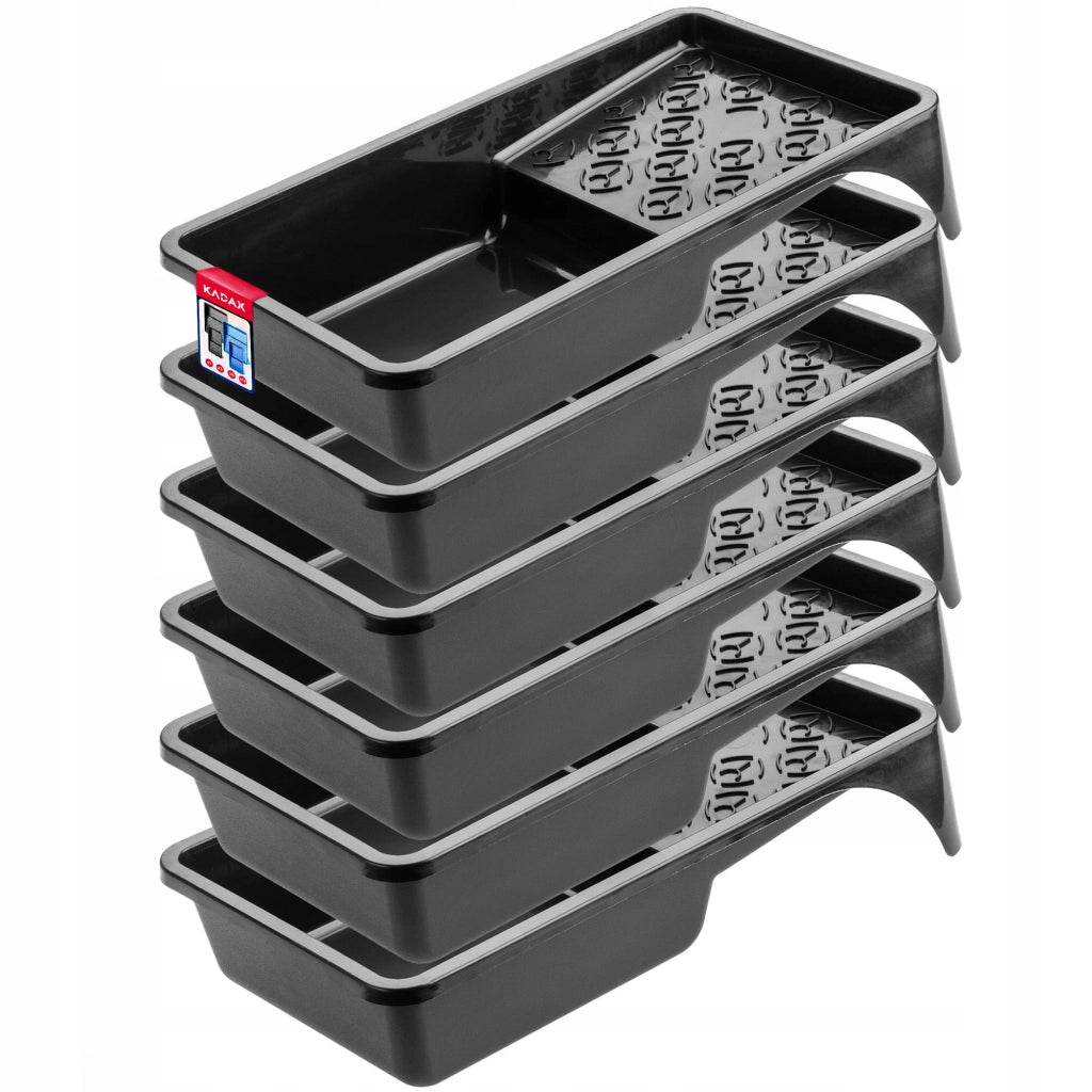Vassoio grande per pittura KADAX 155x295 mm per set di rulli per pittura, nero, 6 pezzi