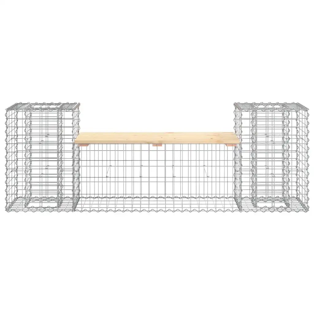 Panchina Giardino | Panca da Giardino Design Gabbione 183x41x60,5 cm Massello di Pino