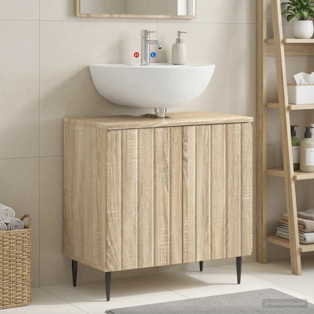 Armadio per Lavabo da Bagno ZWOLLE Rovere Sonoma 896347