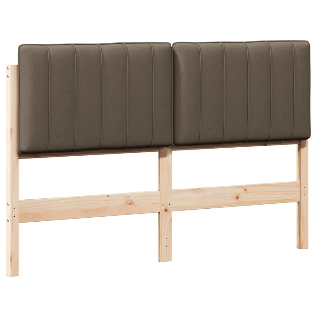 Testiera imbottita-Testiera con Cuscini-Testata Marrone e taupe 140 cm Pino massello 857635