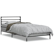 Letto singolo | Letto per adulti | Giroletto Grigio Sonoma 75x190cm in Legno Multistrato e Metallo