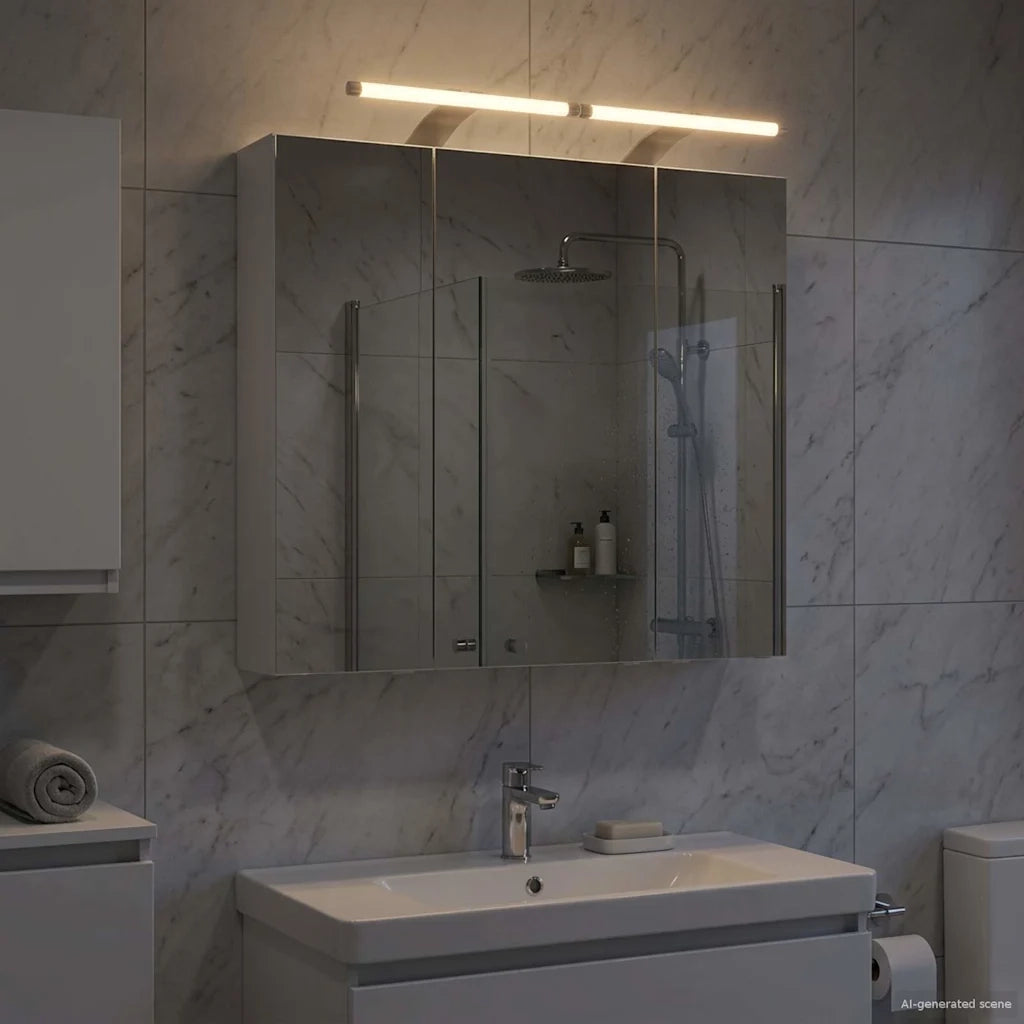 Mobiletto per specchio da bagno Bianco 70 x 14,5 x 70 cm 889095