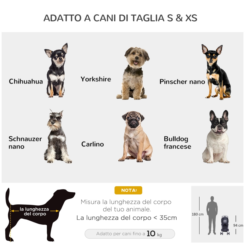 Carrozzina per Cani Pieghevole ¨C Zephmum ¨C Nero, 10 kg