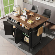 Isola cucina - Xylo - 4 porte/2 cassetti venatura legno nero