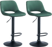 Set di 2 sgabelli da bar Camden velluto nero 3