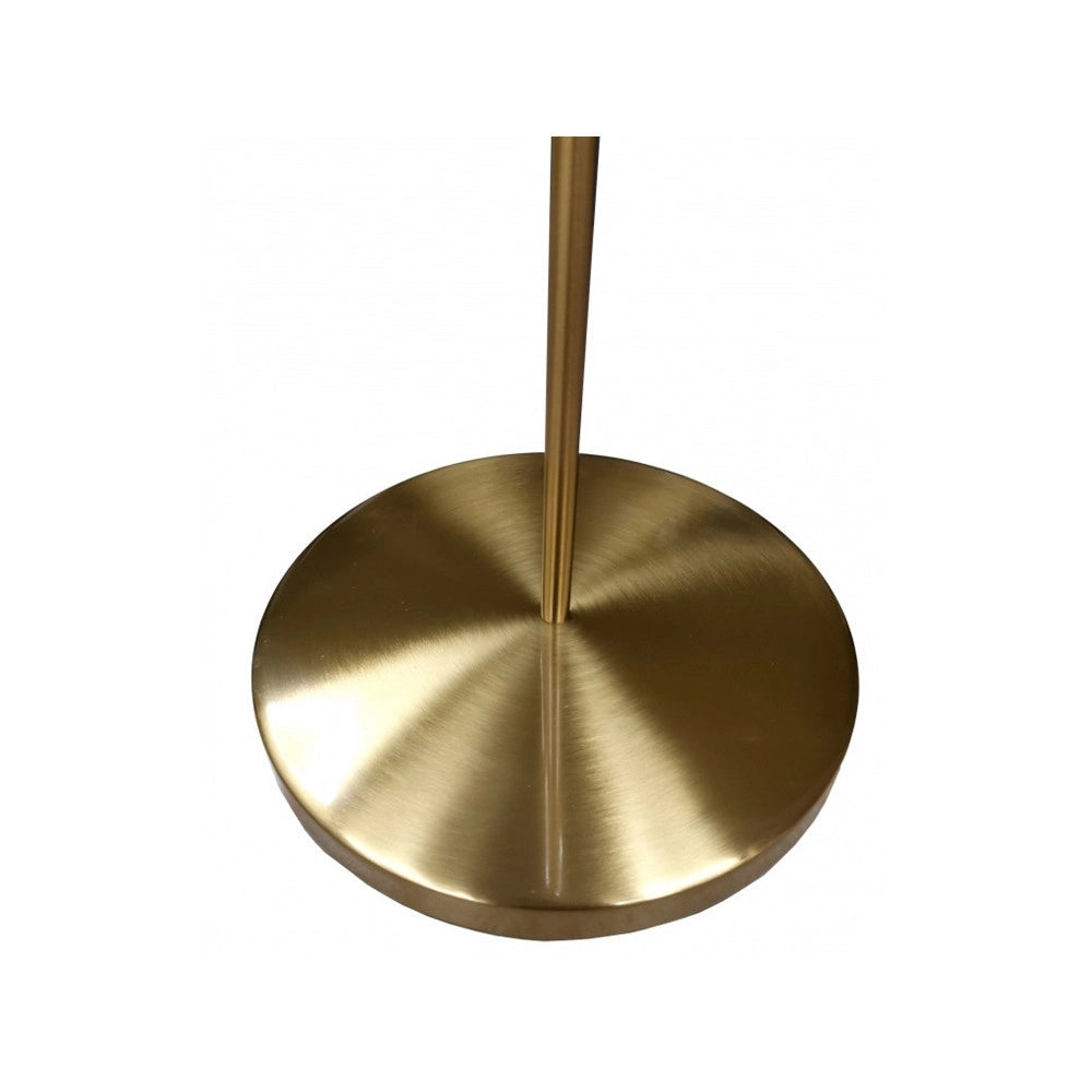 Trade Shop - Lampada Da Terra Oro Con Sfera In Vetro Bianco Piantana E27 Design Moderno 33894 -