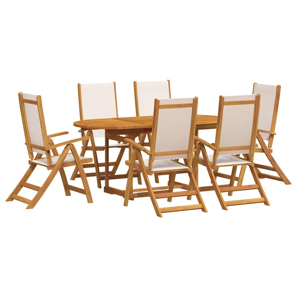 Set Pranzo da Giardino 7pz Legno Massello di Acacia e Textilene 3279281