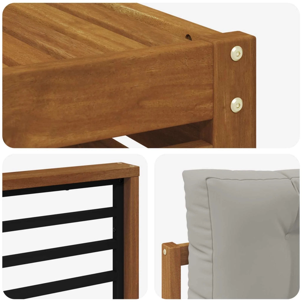 Set di divani da esterno 7 pcs Grigio Naturale e Chiaro 3373791