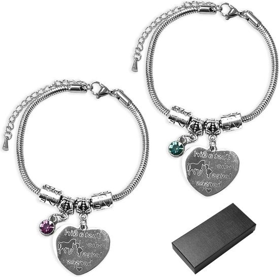 Bracciali in acciaio inossidabile con incisione personalizzabile per ragazze blu - accessori da moda personalizzati - coppia di bracciali - regali di compleanno - 2 pezzi - Extra ampio.