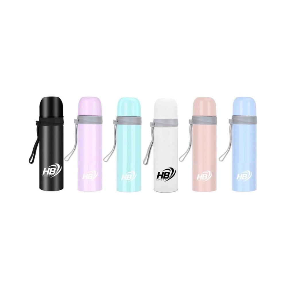 Trade Shop - Thermos Portatile 500 Ml In Acciaio Per Bevande Calde In Viaggio Gita Campeggio -