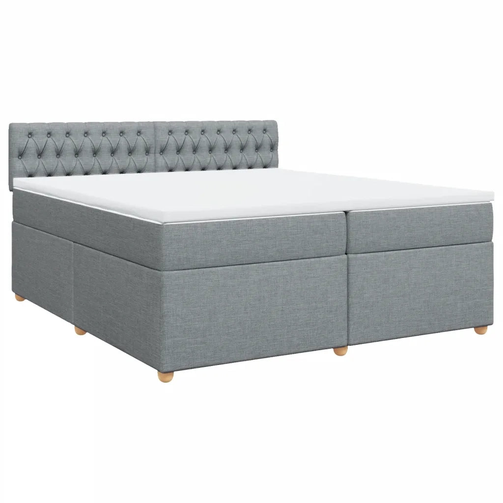 Giroletto a Molle con Materasso Grigio Chiaro 200x200cm Tessuto 3286794
