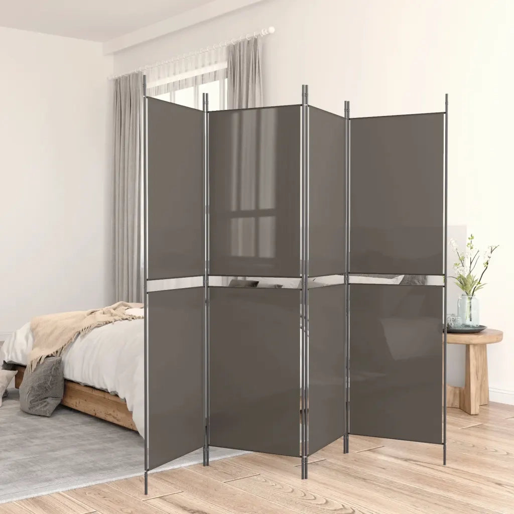 Divisorio Ambienti | Divider per stanze | Paravento a 5 Pannelli Antracite 250x220 cm Tessuto