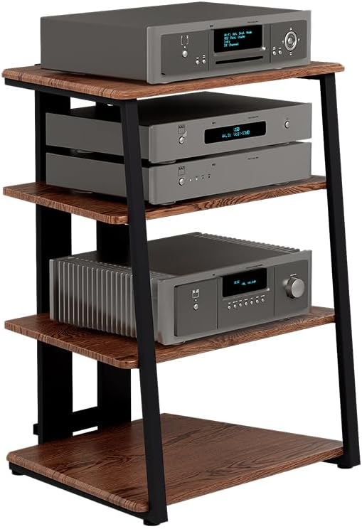 Ripiano portaoggetti Tonar, Rovere rustico/nero, 61 x 78 cm 4 ripiani aperti