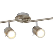 Plafoniera Contemporanea Sansone Acciaio Argento Policarbonato Cromo 4 Luci Gu10