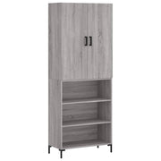 Buffet credenza cassettiera armadio mobile contenitore organizer cucina soggiorno salotto rovere Sonoma alto 69,5 x 34 x 180 cm legno ingegnerizzato grigio 02_0035411