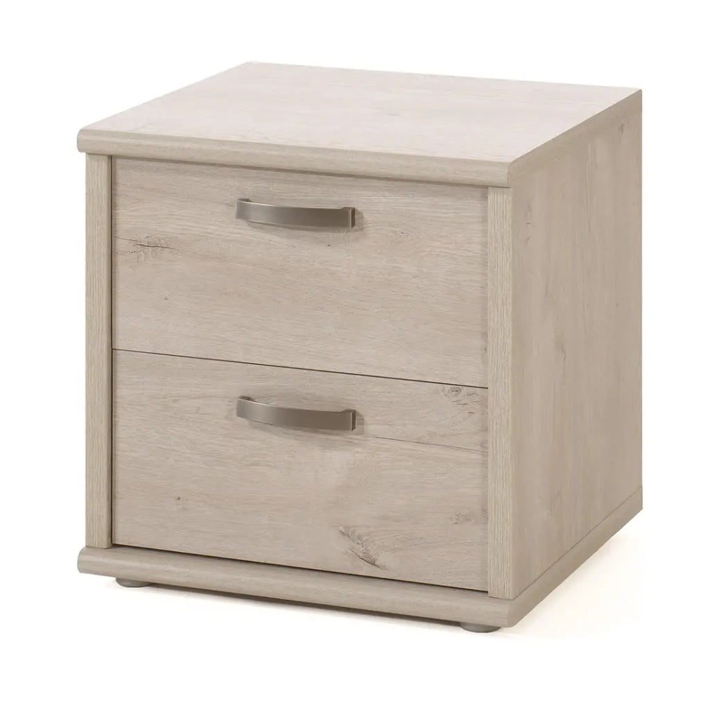 Tavolino da notte DANY – 2 cassetti – Rovere chiaro